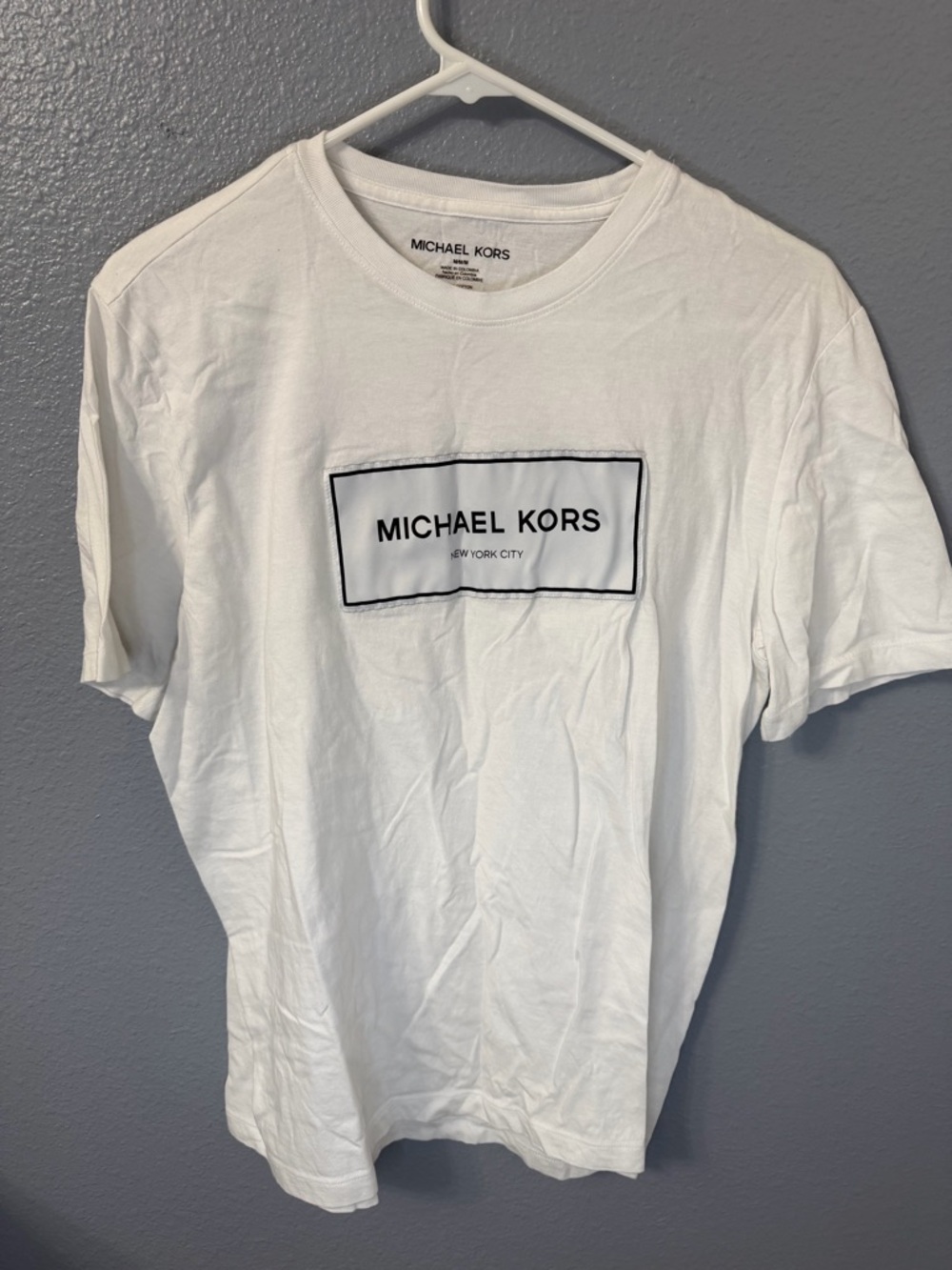 Michael Kors White Logo Box Crewneck T-Shirt
